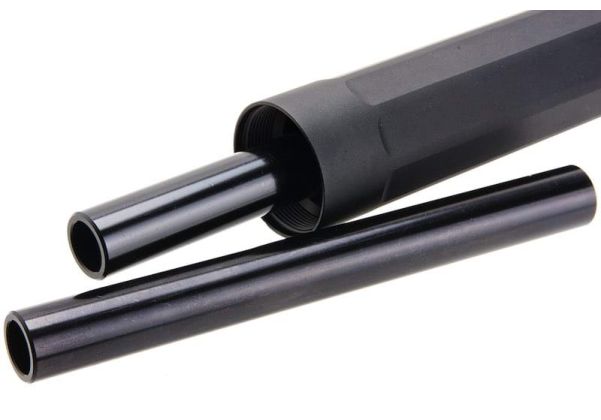 Airsoft Artisan SFスタイル ライダー 9mm / .45スタイル ダミーサイレンサー (14mm CCW、ブラック)-AIRSOFT GOGO エアガン・サバゲー用品通販