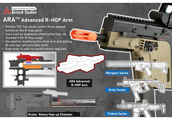 Airtech Studios アドバンスド R-ホップアーム(M4/M16 エアソフトガン用、Krytac ロータリーチャンバー)-AIRSOFT GOGO エアガン・サバゲー用品通販