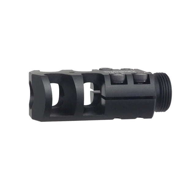 Army Force アルミ製 ローデール マズルブレーキ 14mm用 ( FL0088 ) - ブラック-AIRSOFT GOGO エアガン・サバゲー用品通販