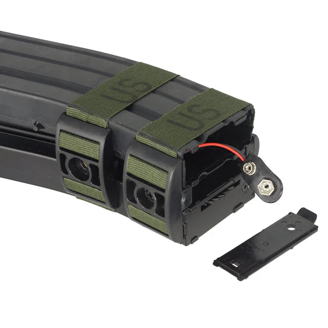 Battleaxe 1200 ラウンド 電動デュアルマガジン AR / M4 AEG 用 (BX-698-6A-9V) - ブラック