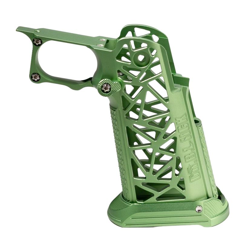 Dr. Black 東京マルイ ハイキャパ GBB アルミグリップ (タイプA、グリーン)-AIRSOFT GOGO エアガン・サバゲー用品通販