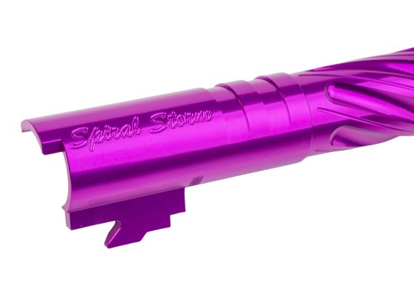 Dr. Black Hi-Capa 4.3 GBB用アウターバレル(タイプ:スパイラルストーム、6063アルミニウム / アルミ製、紫)-AIRSOFT GOGO エアガン・サバゲー用品通販
