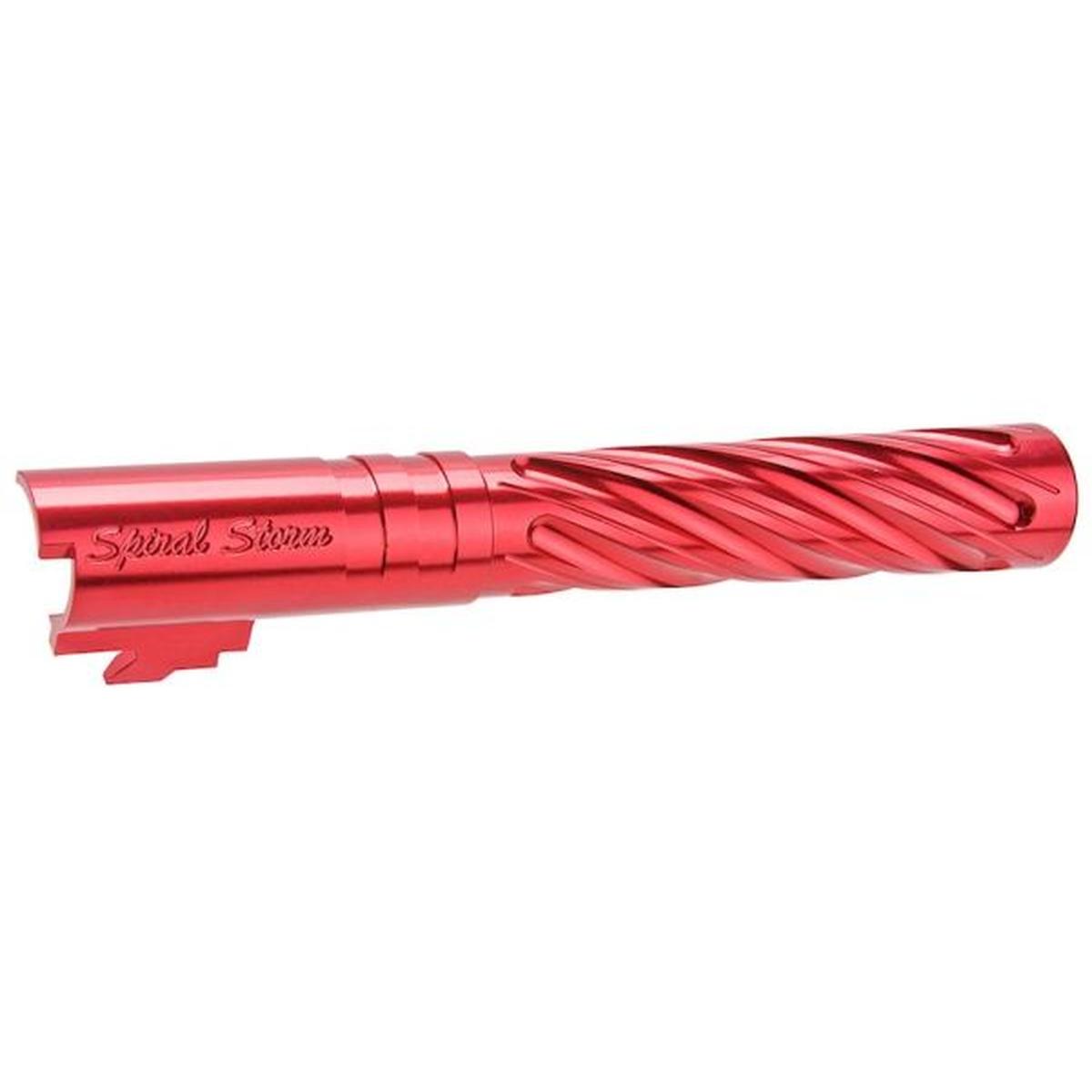 DR. BLACK HI-CAPA 5.1 GBB アウターバレル (タイプ -SPIRAL STORM、6063 アルミニウム、レッド)-AIRSOFT GOGO エアガン・サバゲー用品通販
