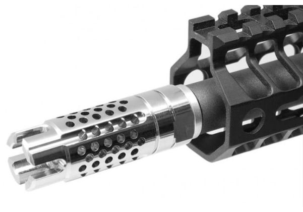 Dytac SLR Synergy コンペンセイター 5.56 (14mm CCW) (SLR Rifleworks ライセンス製品) - チタン銀(ぎん)-AIRSOFT GOGO エアガン・サバゲー用品通販