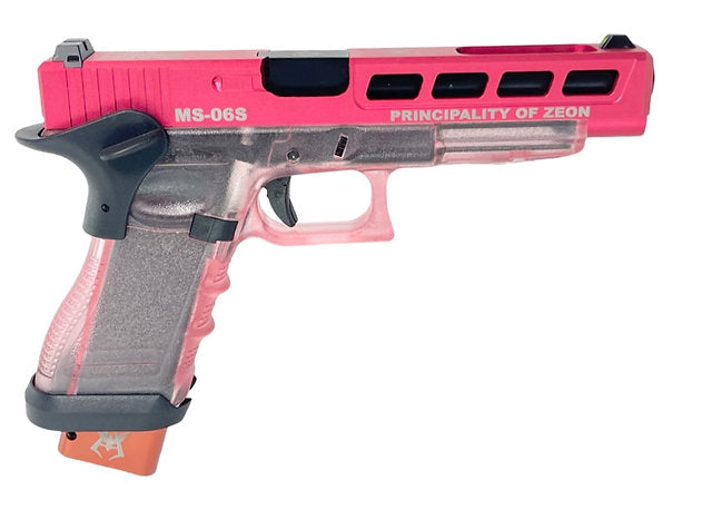 FCW シャア専用 G34 GBBピストル(ピンク半透明フレーム)-AIRSOFT GOGO エアガン・サバゲー用品通販