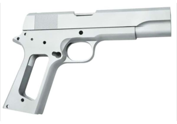 Guarder Tokyo Marui 1911 Series'70 GBB Airsoft GBBスライド&フレーム (アルミ、刻印なし、銀(ぎん))-AIRSOFT GOGO エアガン・サバゲー用品通販