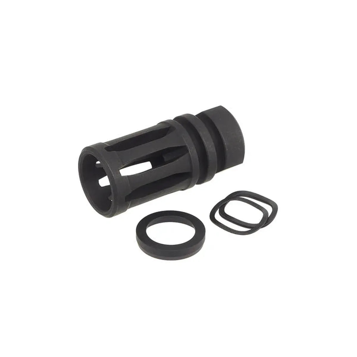 Guns Modify スチール CNC HK スタイル フラッシュ ハイダー 14mm 用 (GM0591)- ブラック-AIRSOFT GOGO エアガン・サバゲー用品通販