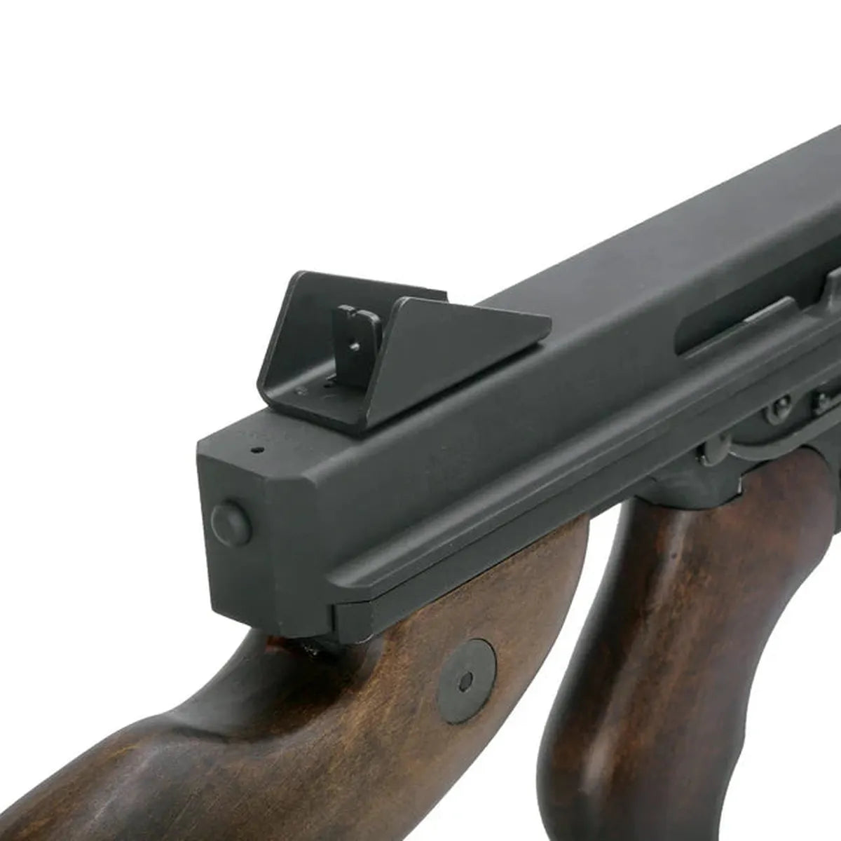 King Arms トンプソン M1A1 ミリタリー AEG エアソフトガン - リアルウッド- ブラック(AG-263)-AIRSOFT GOGO エアガン・サバゲー用品通販