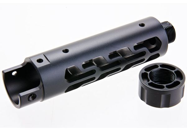 Narcos Airsoft Action Army AAP01 フロントバレルキット (タイプ7) (CNCアルミニウム / アルミ 6061) - ブラック-AIRSOFT GOGO エアガン・サバゲー用品通販