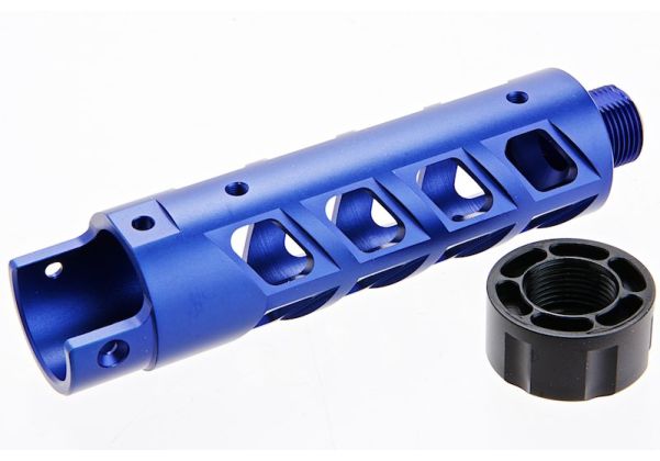 Narcos Airsoft Action Army AAP01 フロントバレルキット (タイプ8) (CNCアルミニウム / アルミ 6061) - ブルー-AIRSOFT GOGO エアガン・サバゲー用品通販