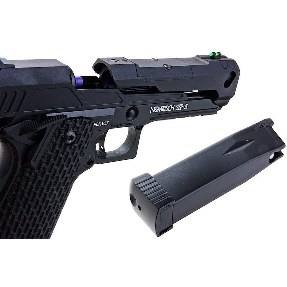 NOVRITSCH SSP5 4.3 グリーン ガス エアソフト ピストル - ブラック-AIRSOFT GOGO エアガン・サバゲー用品通販