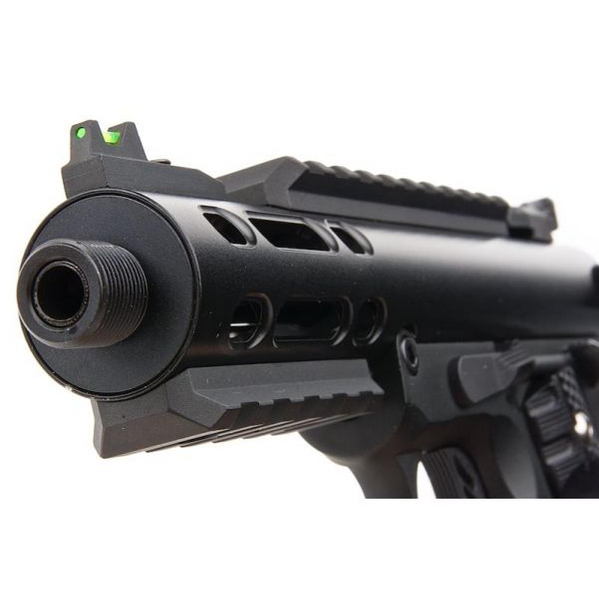 WE 1911 ギャラクシー グリーン ガス エアソフト ピストル - シルバー フレーム付きブラック スライド-AIRSOFT GOGO エアガン・サバゲー用品通販