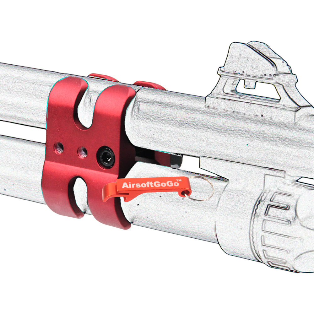 APS/マルイ/PPS/G&P/A&K/S&T CAM870 M870用A.P.S メタルバレルマウント (赤)