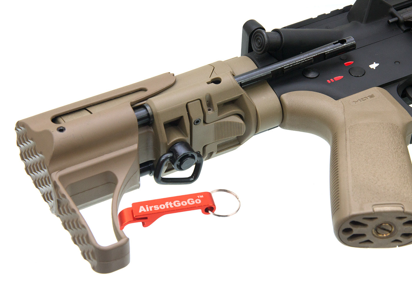 Marui/G&P M4 series compatible APS slide stock (tan)