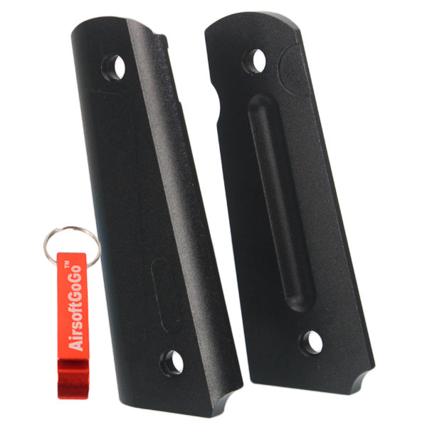 Marui 1911 & Army R27/R28/R29 Gas Blowback Aluminum Grip Cover (Black) Type 2