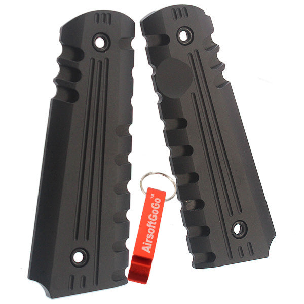 Marui 1911 & Army R27/R28/R29 Aluminum Grip Cover for Gas Blowback (Black)