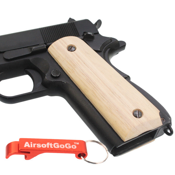 WE SOCOM Gear1911 Army Force RAW Wooden Grip Cover for Gas Blowback Gun