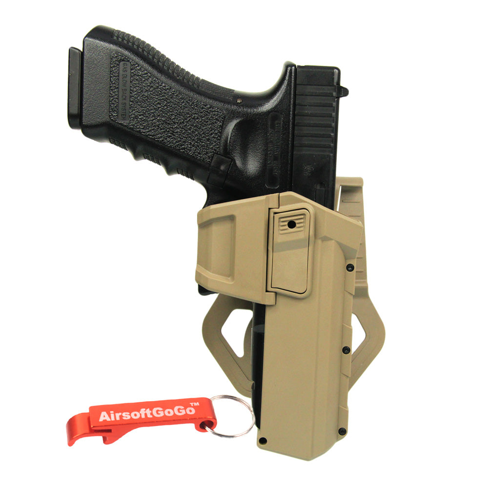 G17/G18/G19 compatible pistol holster for right use (tan color)