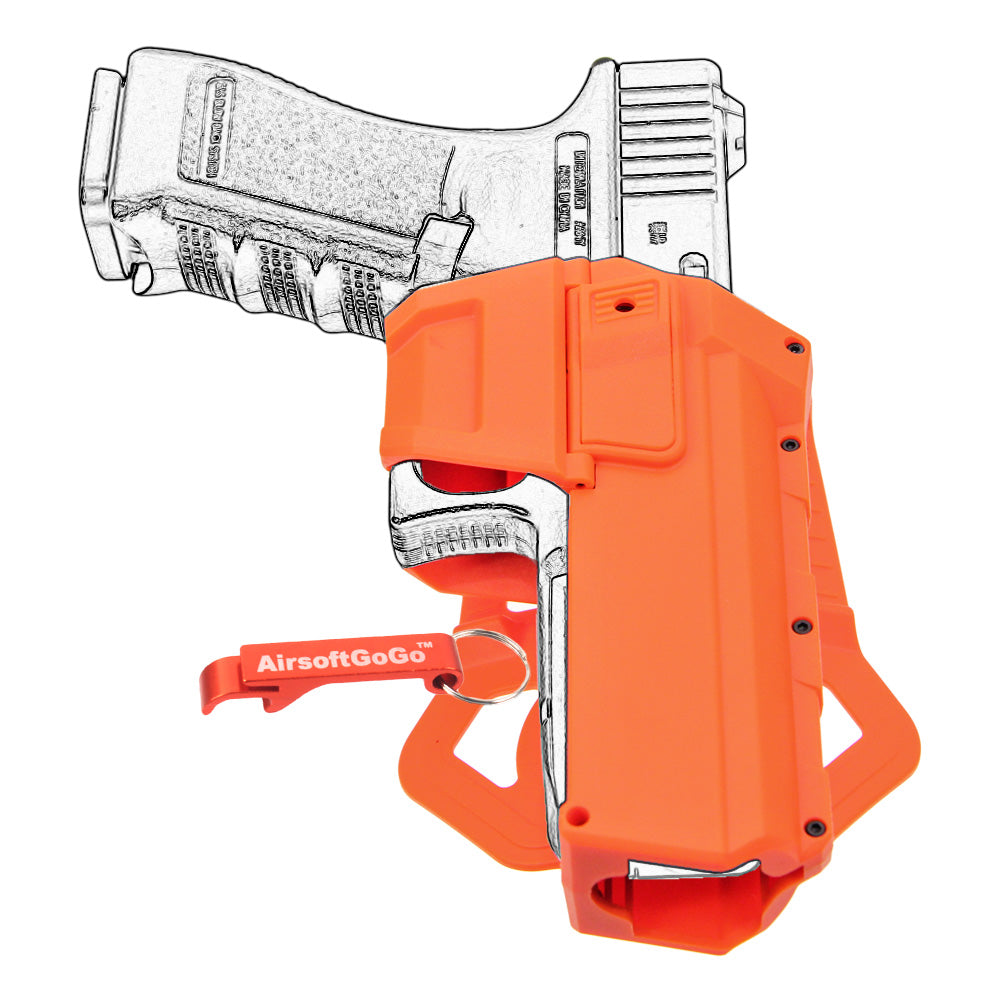 Army Force 戦術的なピストルガンのホルスター マルイ・WE製 G17/G18c/G19対応 (右利き用/オレンジ)