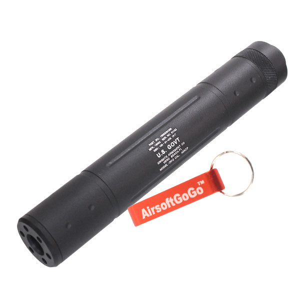 "US GOVT" type D30 X 190mm (diameter x total length) 14mm reverse thread outer barrel compatible suppressor