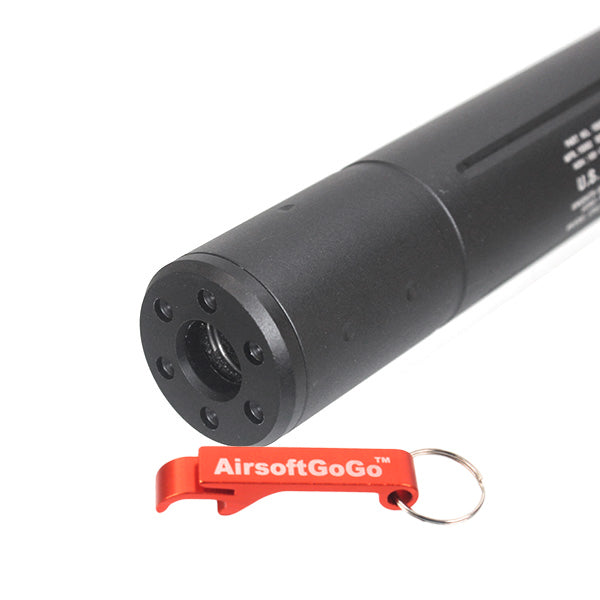"US GOVT" type D30 X 190mm (diameter x total length) 14mm reverse thread outer barrel compatible suppressor