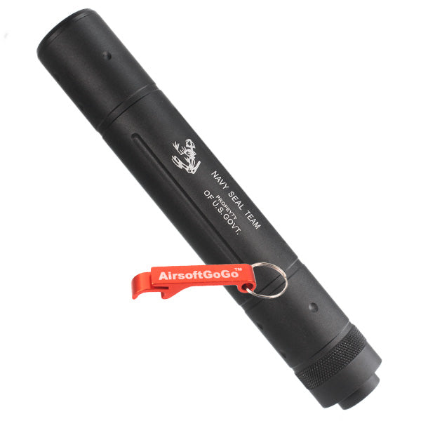 電動ガンガスブローバックライフル用NAVY SEAL TEAM サプレッサー14mm逆ネジ(直径30mm×全長190mm)