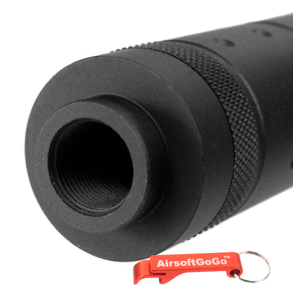 "DELTA FORCE" type D30 X 190mm (diameter x total length) 14mm reverse thread outer barrel compatible suppressor for electric gun gas blowback rifle