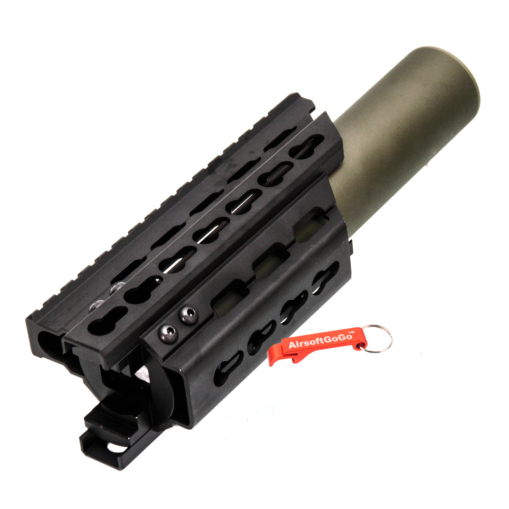 Battleaxe製 マルイ / CYMA電動ガン P90用 キーモッド レールハンドガード (14mm正逆ネジ対応サプレッサー付 )