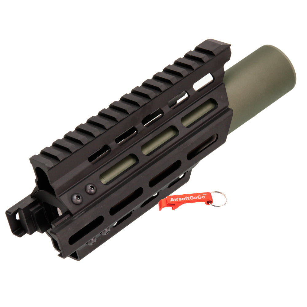 Battleaxe製 マルイ / CYMA電動ガン P90用 M-Lok & キーモッド レールハンドガード (14mm正逆ネジ対応サプレッサー付 )