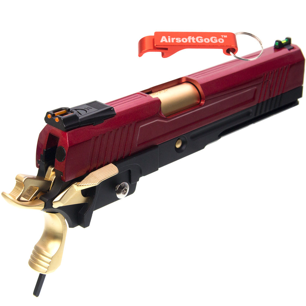WE/Marui High Capa 5.1, 4.3 compatible ARMORER WORKS IPSC slide set (red + black + gold)