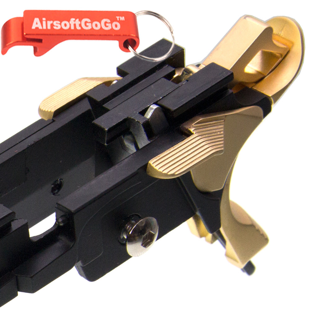 WE/Marui High Capa 5.1, 4.3 compatible ARMORER WORKS IPSC slide set (red + black + gold)