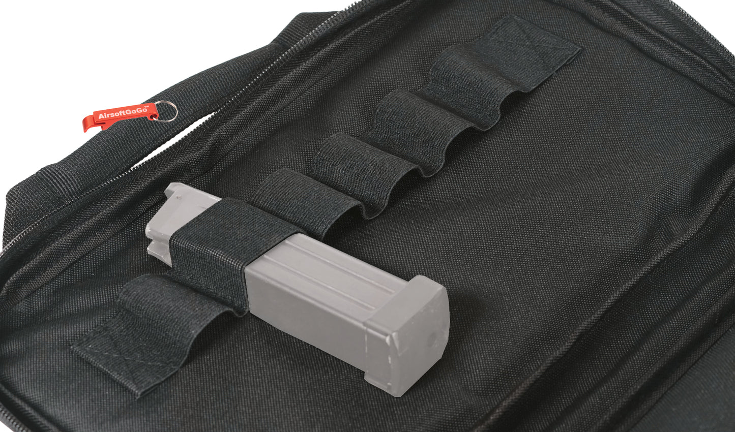 Tactical handgun bag/soft gun case with 6 magazine pockets (medium size bag, black color)