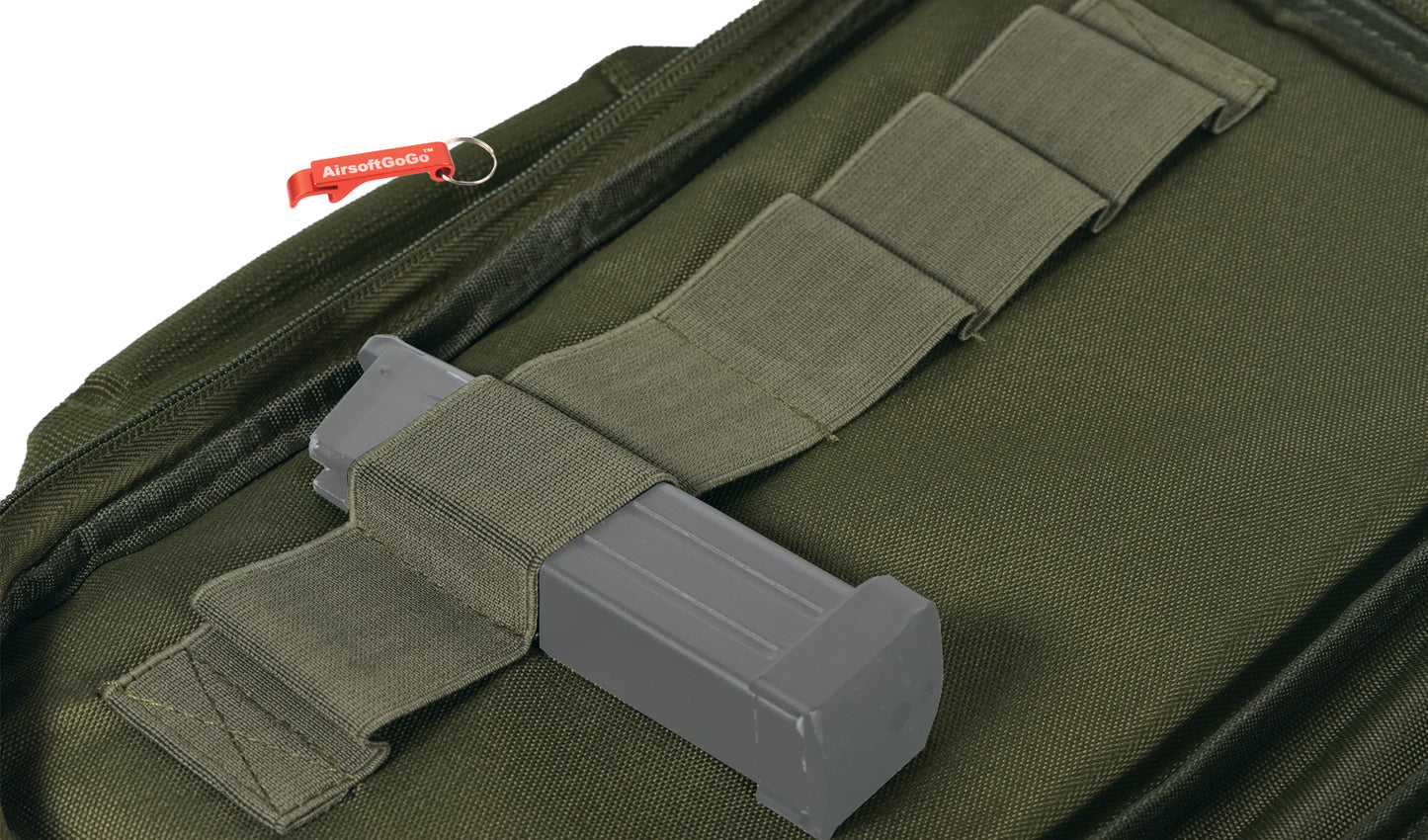 Tactical handgun bag/soft gun case with 6 magazine pockets (medium size bag, green color)