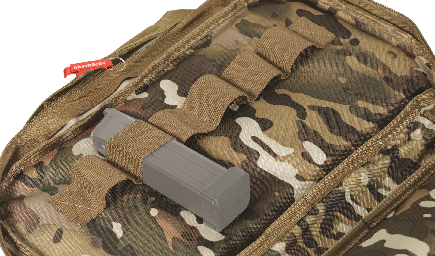 Tactical handgun bag/soft gun case with 6 magazine pockets (medium bag, multicam)