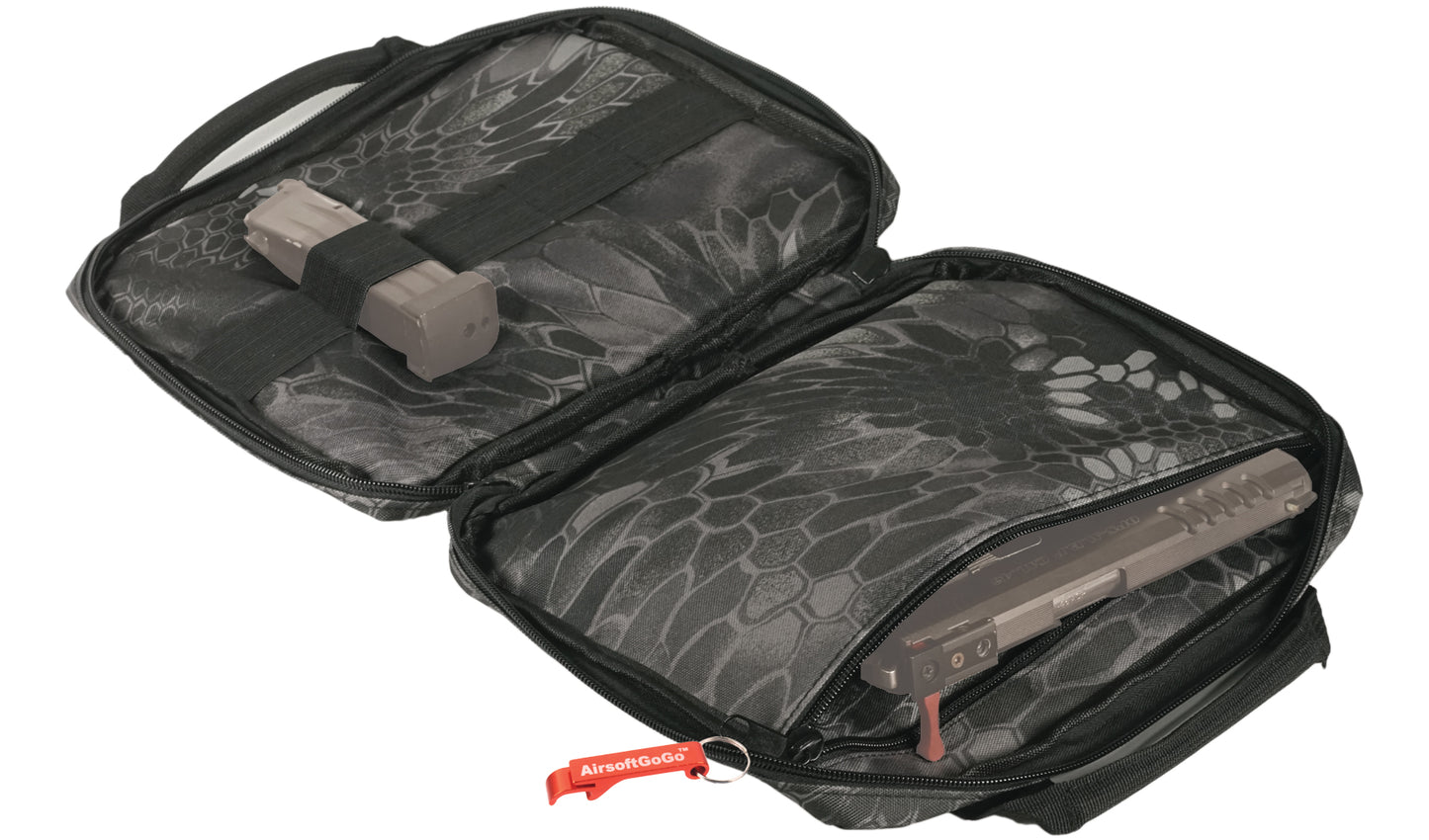 Tactical handgun bag/soft gun case with 5 magazine pockets (small bag, Kryptek Neptune)