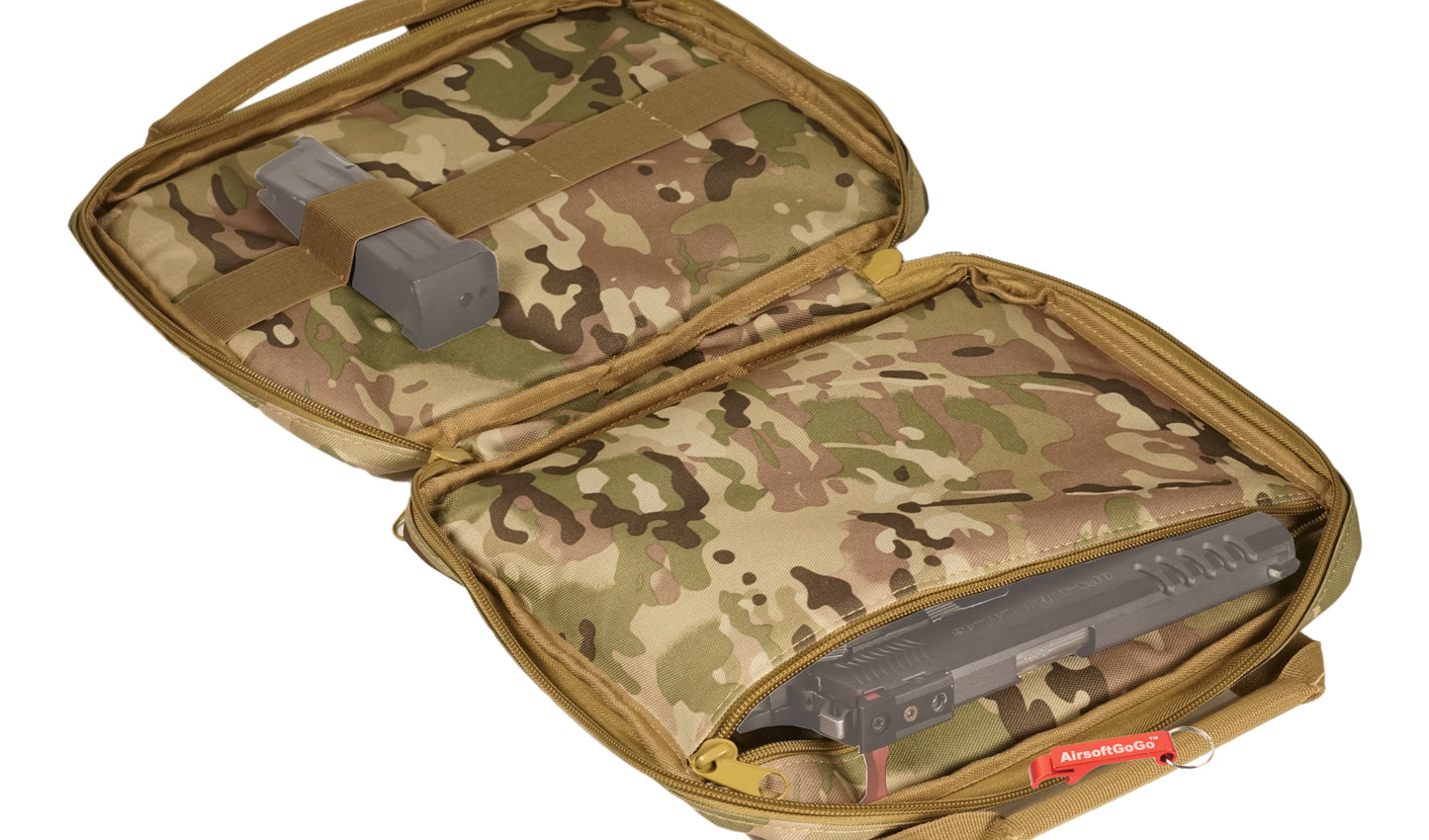 Tactical handgun bag/soft gun case with 5 magazine pockets (small bag, multicam)