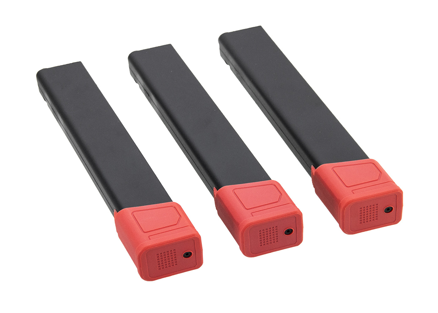 AGG PTS EPM-AR9 Set of 3 CA 120rds mid cap magazines (black) with base plate (red)