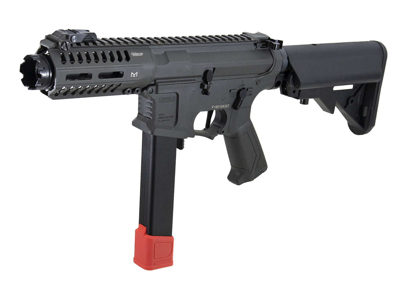 AGG PTS EPM-AR9 Set of 3 CA 120rds mid cap magazines (black) with base plate (red)
