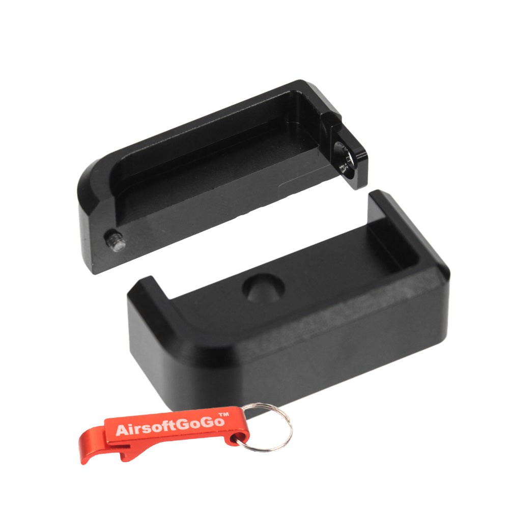 Marui Hi-Capa series compatible AIP aluminum "Infinity" magazine bumper (black)