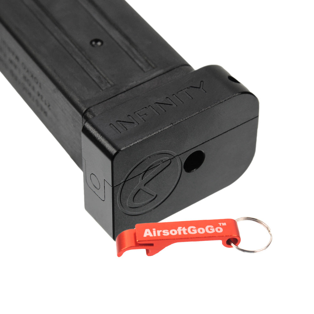 Marui Hi-Capa series compatible AIP aluminum "Infinity" magazine bumper (black)