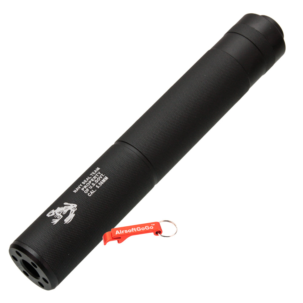 CYMA 195x30mm "NAVY SEAL TEAM" 14mm Reverse Thread Suppressor for AEG