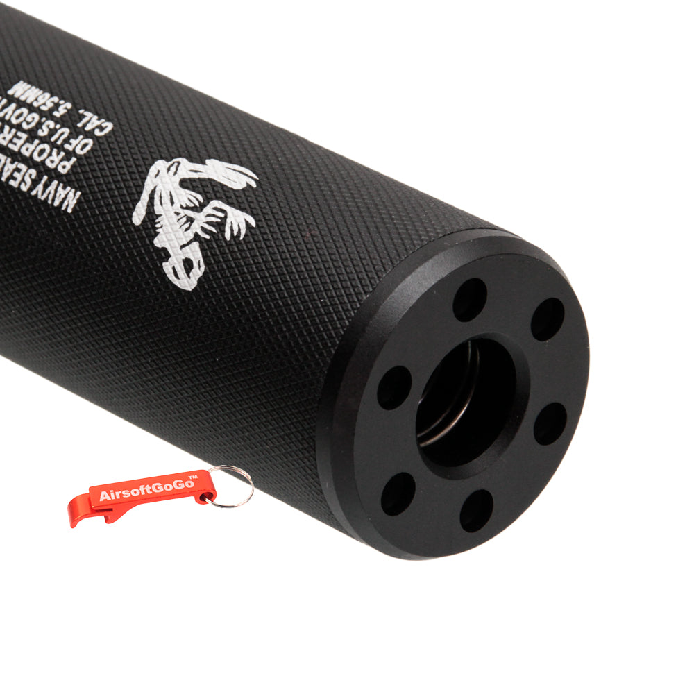 CYMA 195x30mm "NAVY SEAL TEAM" 14mm Reverse Thread Suppressor for AEG