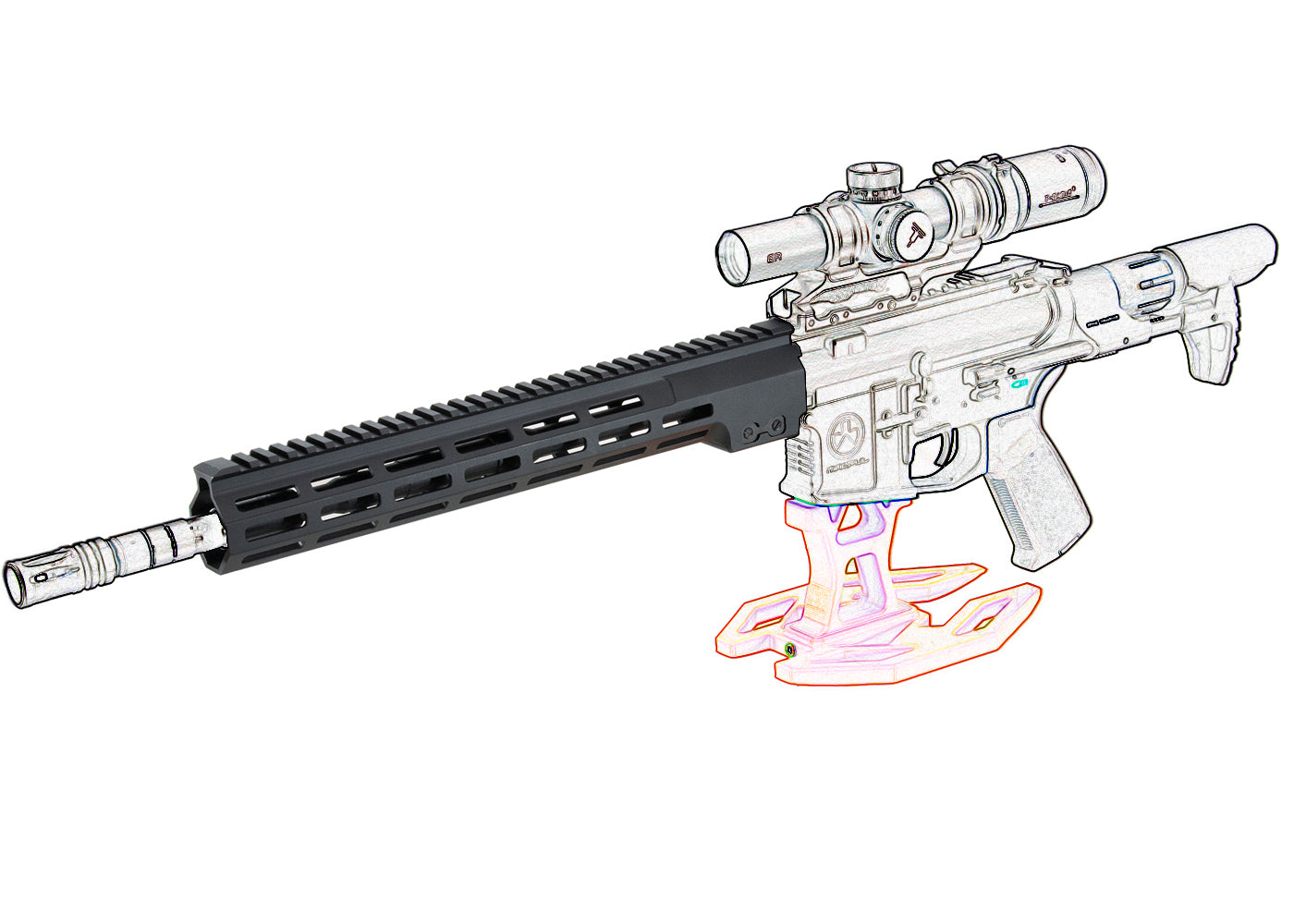 CYMA MK16 13.5インチ ハンドガード AEG専用(ブラック)