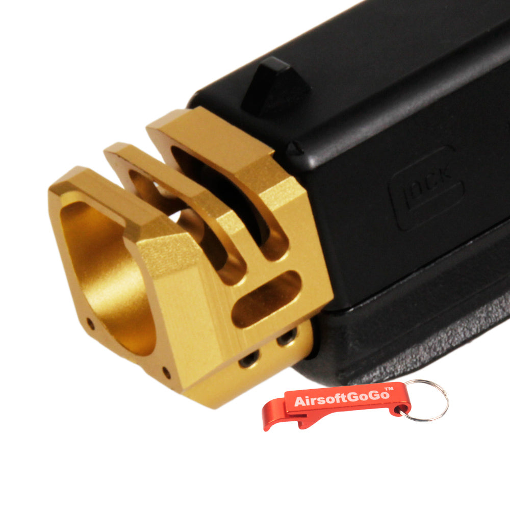 Marui / WE / VFC Aluminum Slide Compensator Type A for G17 & G18C (Gold)
