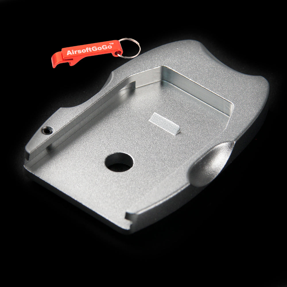DYNAMIC PRECISION Tokyo Marui M&P9 series aluminum magazine base plate magazine bumper (silver)