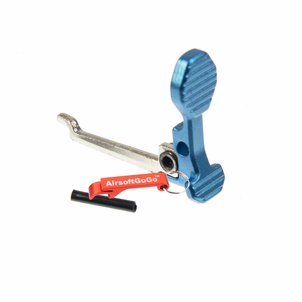 電動ガンM4用APS ボルトリリースレバー (青)-AIRSOFT GOGO エアガン・サバゲー用品通販
