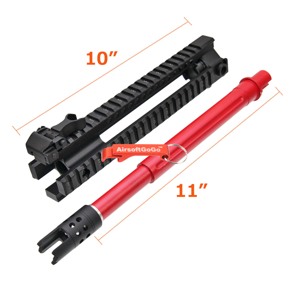 M4 M16 M4A1 electric gun E&C 10 inch RAS RIS hand guard front kit set (red)