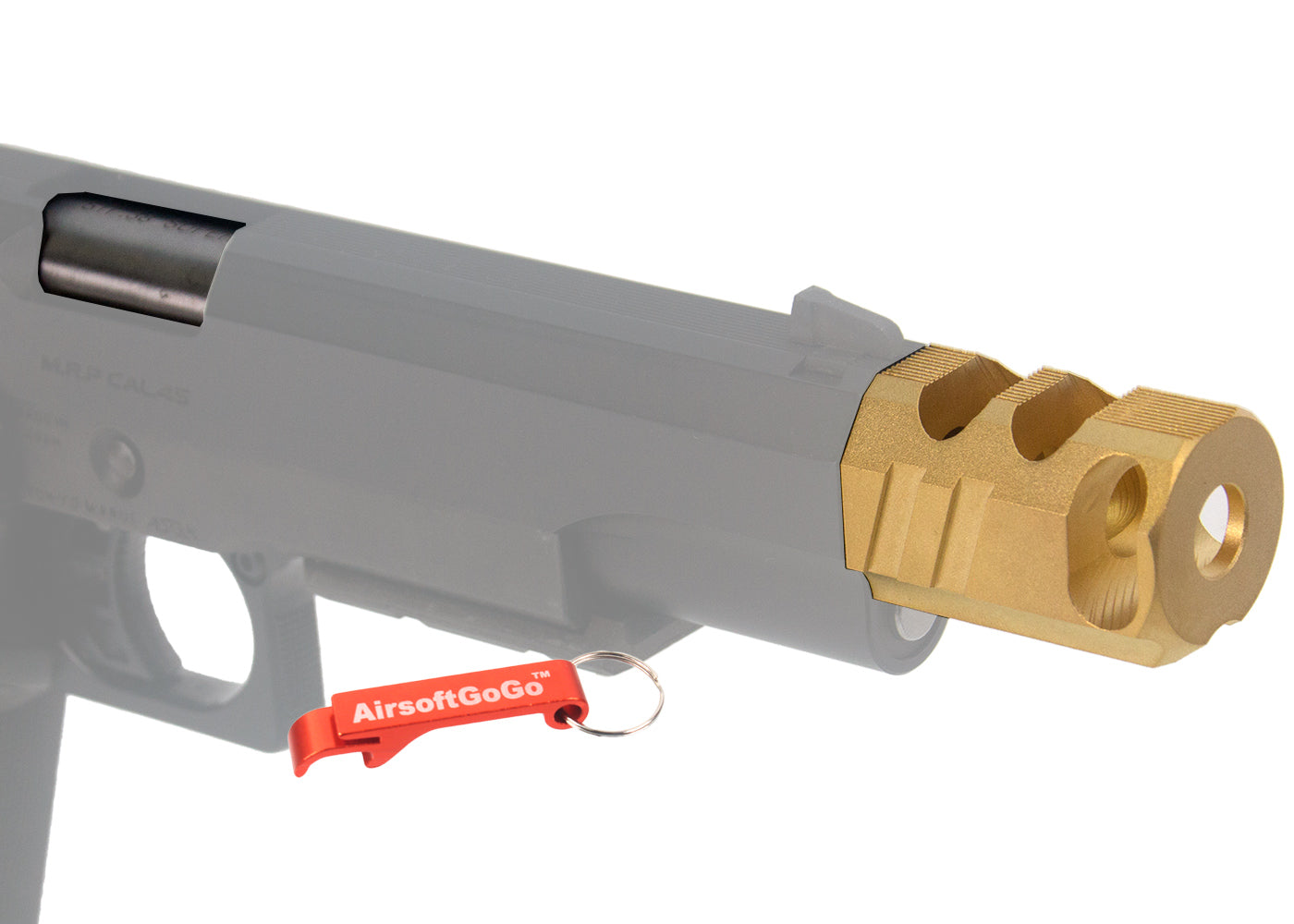 Custom stainless steel outer barrel & copper compensator set for Marui Hicapa 5.1 (Gold)