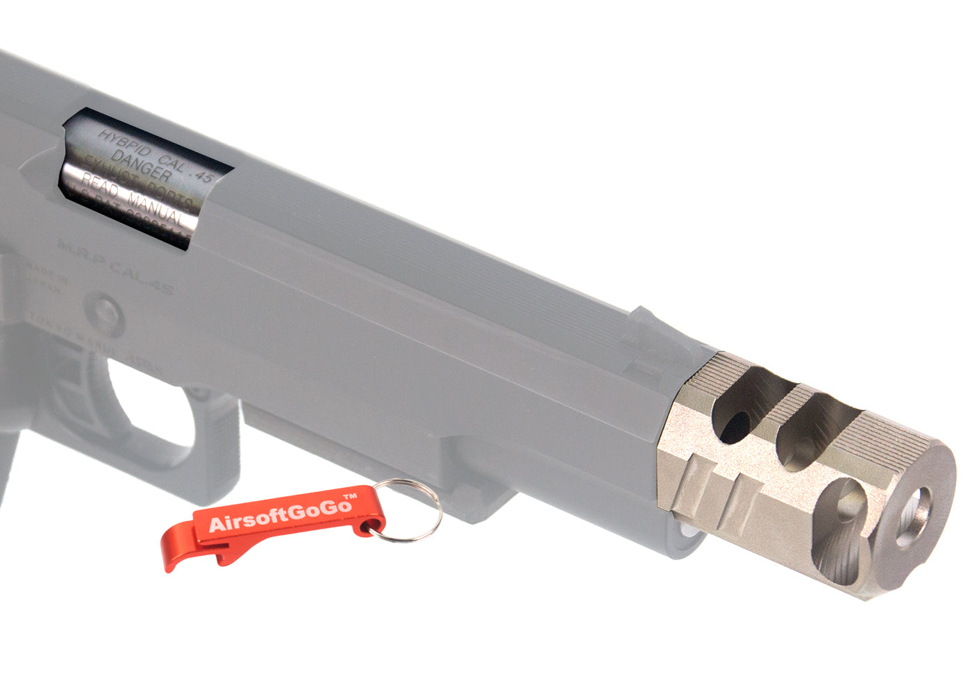 Custom stainless steel outer barrel & copper compensator set for Marui Hicapa 5.1 (Silver)