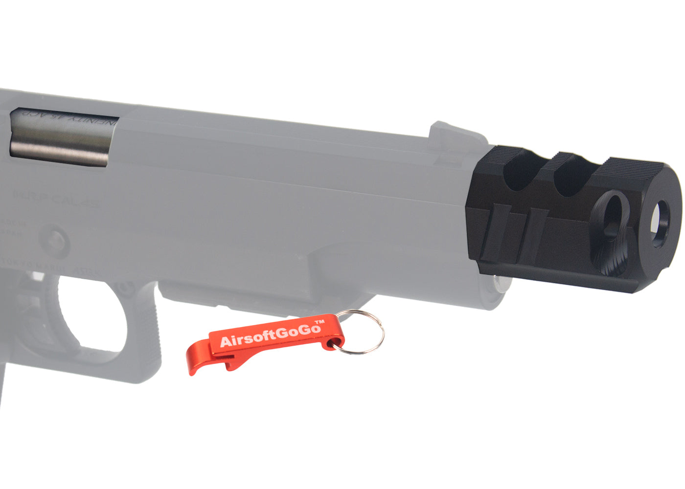 Custom stainless steel outer barrel & copper compensator set for Marui Hicapa 5.1 (black)